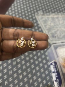 Elegant Stud Earrings with Crystal Accents