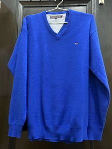 Tommy Hilfiger Blue V-Neck Sweater