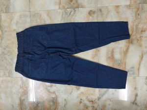 Women's Dark Blue Elastic Waist Denim Jeans