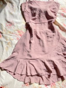 Pink Bow Tie Back Mini Dress