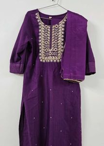 Embroidered Purple Kurta