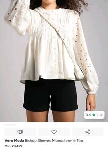 Vero Moda white Eyelet Detail Blouse