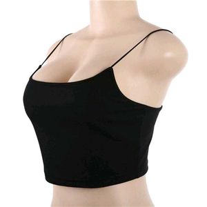 Black Spaghetti Strap Crop Top
