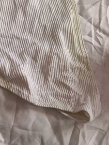 H&amp;M White Ribbed Bikini Bottom