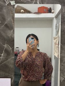 Floral Print Long Sleeve Top