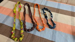 Boho Fabric Beaded Necklaces