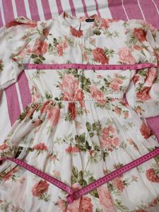 Floral Print Tiered Midi Dress