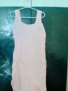 baby pink chikankari kurta with inner