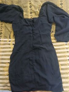 Black Ruched Mini Dress