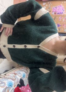 Green Cropped Cardigan