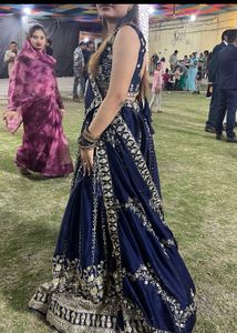 Beautiful Navy Blue Embroidered Lehenga Choli