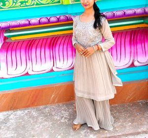 Embroidered Grey sharara
