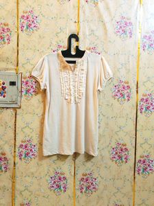 🇳🇿💫🎀Elegant Ruffled Cream Top
