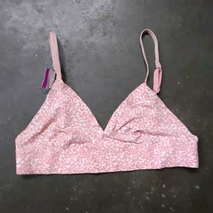 Cute Pink Printed Bra