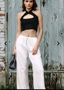 Black Halter crop top