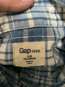 GAP Blue Plaid Sparkle Shirt