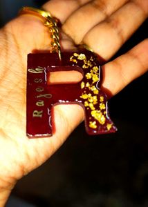 Custom Letter R Keychain