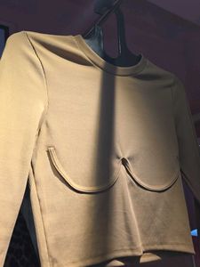 Long crop Top with pseudo corset look