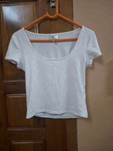H&M Divided White Crop Top