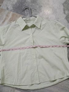 Light Green Collared Crop Top