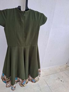 Stylish Olive Green Fit &amp; Flare Dress