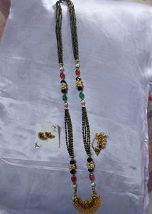 Traditional Mangalsutra with Earrings and nath