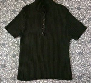 Women's Ribbed Short Sleeve Polo