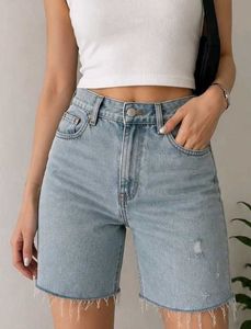 Light Wash Denim Bermuda Shorts