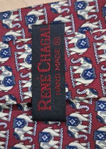 Rene Chagal Hand Made Maroon silk Tie
