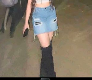 light blue miniskirt