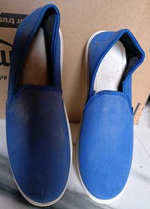 Blue Canvas Slip-On Shoes