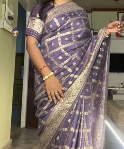 Elegant Purple Banarasi Saree