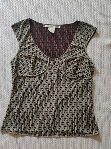 Chic Geometric Print Sleeveless Top