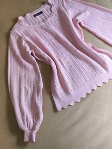Cute Pink Glittery Knit Sweater