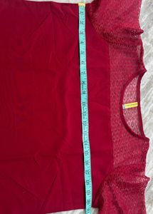 Elegant Red Lace Sleeve kurta