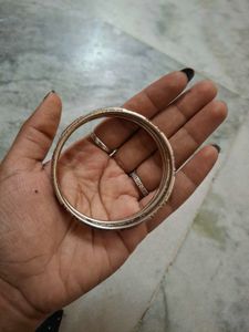 Set of 3 Gold Bangles with Stones