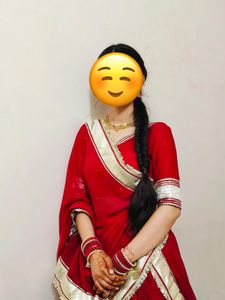 Dark gulabi & silver borders Rajwadi lahanga💞