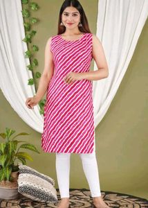Elegant lehriya print rayon kurti