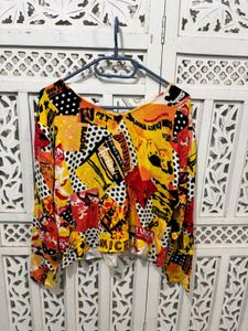 🌸 Imported Vibrant Collage Print Long Sleeve Top