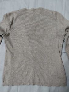 Women's Beige Knit Cardigan
