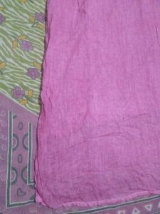 Pink V-Neck Kurta