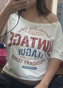 Vintage League Graphic asymmetrical T-Shirt