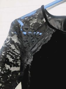 Black Velvet Lace Dress.m..