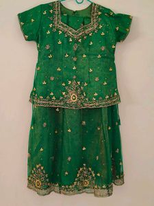 Green &amp; Gold Embellished Indian Dress