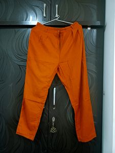 Straight Pant In Rust Colour