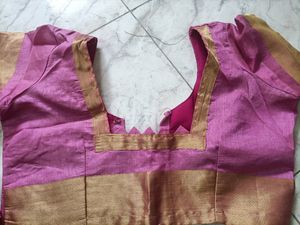 Baby Pink Mix Cotton Saree