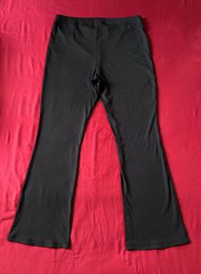 H&amp;M Black Ribbed Flare Pants
