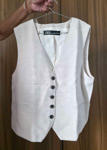 Linen Blend Vest &amp; Shorts Set
