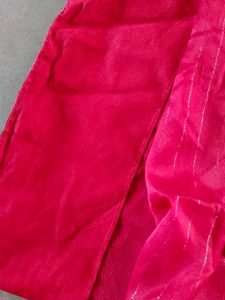 Maroon Saree with Silver Stripes