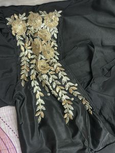 Elegant Black &amp; Gold Lehenga Choli Set free size